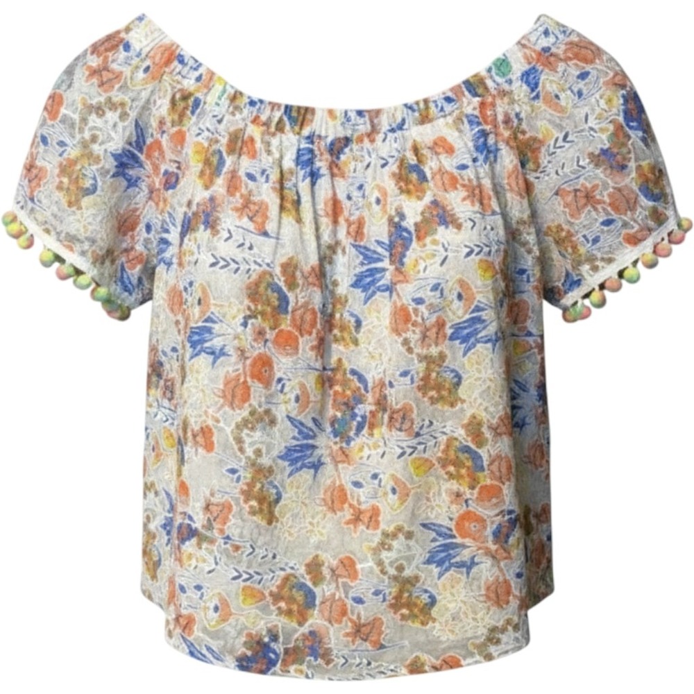 Entro Women's Lace Floral Off Shoulder Pom Pom Medium - Picture 1 of 4